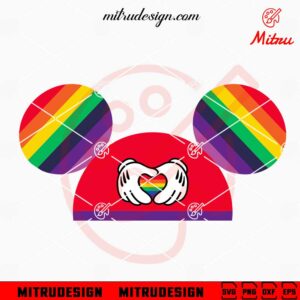 Mickey Mouse Ears Hat LGBT SVG, Cute LGBT Pride SVG, PNG, DXF, EPS, Cut Files