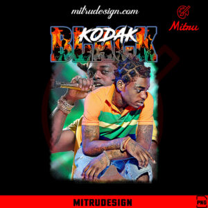 Kodak Black Vintage T Shirt PNG, 90s Rapper Bootleg PNG, Designs