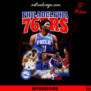 Philadelphia 76ers Bootleg PNG, Vintage 76ers NBA Basketball PNG, Designs For Shirts