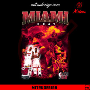 Vintage Miami Heat PNG, Miami Basketball Team Bootleg PNG, Sublimation Design