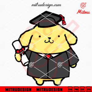 Pompompurin Graduation SVG, Hello Kitty Yellow Dog Graduate SVG, PNG, DXF, EPS