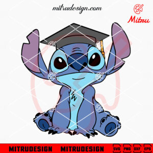 Stitch Graduation Cap SVG, Disney Stitch Grad SVG, PNG, DXF, EPS, Digital Files