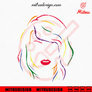 Taylor Swift Face Colorful SVG, Swiftie SVG, Eras Tour SVG, PNG, DXF, EPS