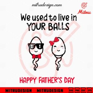 We Used to Live In Your Balls Happy Father's Day SVG, Gifts For Dad SVG, Cricut