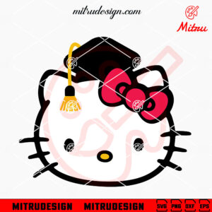 Hello Kitty Graduation Hat SVG, Cute Grad SVG, PNG, DXF, EPS, Digital Files