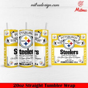 Steelers King Of Football Six Time Super Bowl Champions 20oz Tumbler Wrap PNG File