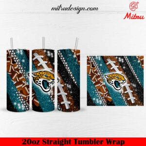Jacksonville Jaguars Glitter 20oz Skinny Tumbler Wrap Digital Download PNG