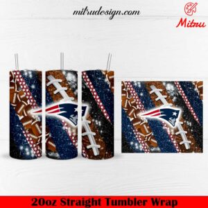 New England Patriots Glitter 20oz Skinny Tumbler Wrap PNG Downloads