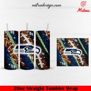 Seattle Seahawks Glitter 20oz Skinny Tumbler Wrap PNG, Designs