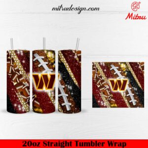 Washington Commanders Glitter 20oz Tumbler Wrap File Digital Download