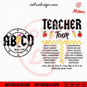 ABCD The Teacher Tour SVG, Rock And Roll Teacher SVG, PNG, DXF, EPS, Shirts