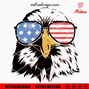 American Eagle Head Sunglasses SVG, USA Patriotic SVG, 4th Of July SVG, Digital Download