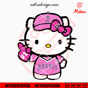 Pink Hello Kitty Los Angeles Angels SVG, PNG, DXF, EPS, Cut Files