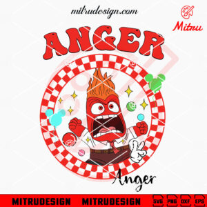 Disney Anger Retro Checkered SVG, Funny Anger Inside Out SVG, PNG, DXF, EPS