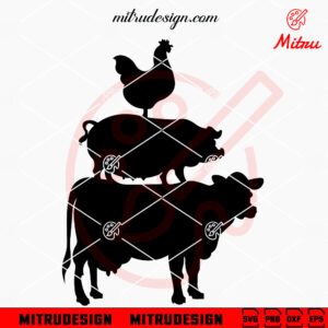 Animals Farm SVG, Cow, Pig, Chicken SVG, PNG, DXF, EPS, Cricut