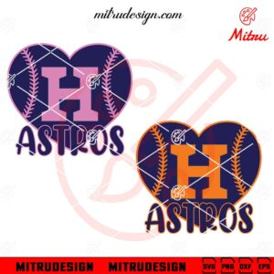 Astros Baseball Heart SVG, Houston Astros Love SVG, PNG, DXF, EPS, Instant Download