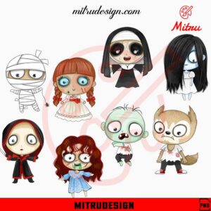 Baby Horror Bundle PNG Clipart, Cute Halloween PNG, Digital Download