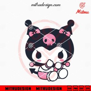 Baby Kuromi SVG, Cute Kuromi Hello Kitty SVG, PNG, DXF, EPS, Cutting Files