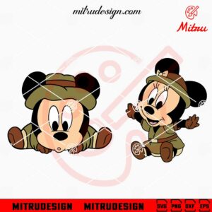 Baby Mickey Minnie Safari SVG, Cute Disney Animal Kingdom SVG, For Cricut