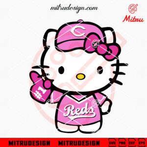 Pink Hello Kitty Cincinnati Reds SVG, PNG, DXF, EPS, Cutting Files