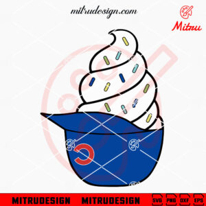 Chicago Cubs Ice Cream Hat SVG, PNG, DXF, EPS, Cricut, Silhouette