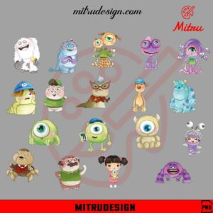 Cute Monsters University Bundle PNG, Mike, Sulley PNG, Digital Download