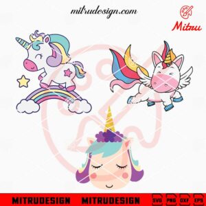 Cute Unicorn Bundle SVG, Unicorn Face SVG, Magical Girl SVG, PNG, DXF, EPS