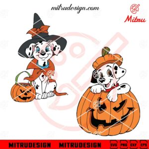 Dalmatians Pumpkin Halloween SVG, PNG, DXF, EPS, Digital Download