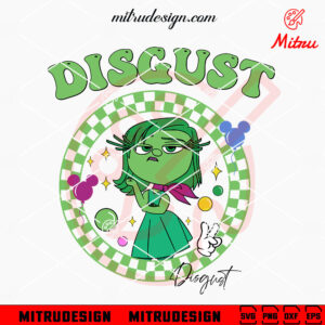 Disgust Retro Checkered SVG, Cute Disgust Inside Out SVG, PNG, DXF, EPS, Files