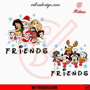 Disney Friends Christmas PNG, Disney Princess PNG, Mickey Mouse Friends Xmas PNG