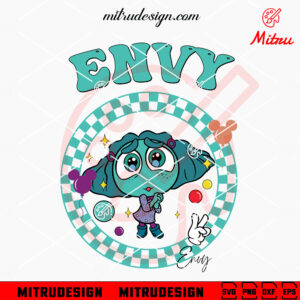 Envy Inside Out Retro Checkered SVG, Disney Inside Out 2 SVG, PNG, DXF, EPS, Cricut