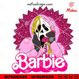 Ghostface Barbie SVG, Funny Barbie Halloween SVG, Scream SVG, PNG, DXF, EPS