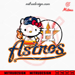 Hello Kitty Astros SVG, Cute Houston Baseball SVG, PNG, DXF, EPS, Cricut