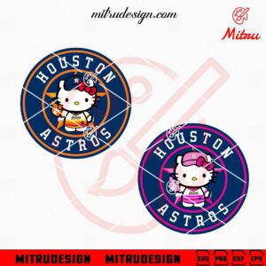 Hello Kitty Houston Astros Logo SVG, Cute Astros SVG, PNG, DXF, EPS, Instant Download