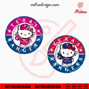 Hello Kitty Texas Rangers Logo SVG, PNG, DXF, EPS, Digital Instant Download