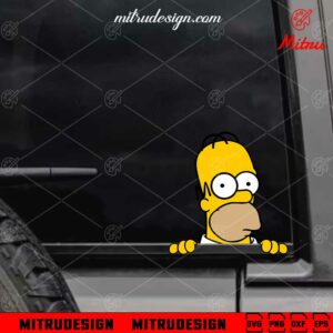 Homer Simpson Peeking SVG, PNG, DXF, EPS, For Car Decal