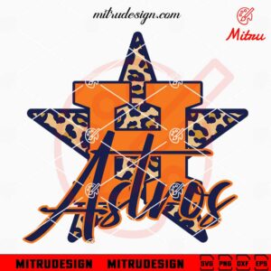 Astros Star Leopard SVG, Houston Astros Leopard Logo SVG, PNG, DXF, EPS, Cricut