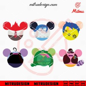 Inside Out Mickey Mouse Head Bundle SVG, Cute Sadness, Disgust, Anger SVG, Cricut