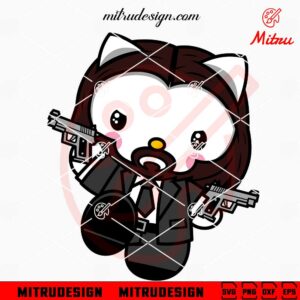 John Wick Hello Kitty SVG, Cute John Wick SVG, PNG, DXF, EPS, Cricut