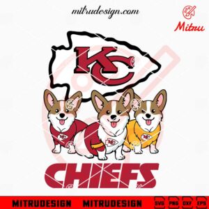 Chiefs Corgis SVG, Cute Kansas City Chiefs Dog SVG, PNG, DXF, EPS