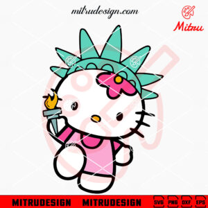 Hello Kitty Statue Of Liberty SVG, Kitty American SVG, PNG, DXF, EPS, Files