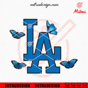 Los Angeles Dodgers Logo Butterfly SVG, LA Butterflies SVG, PNG, DXF, EPS, Files