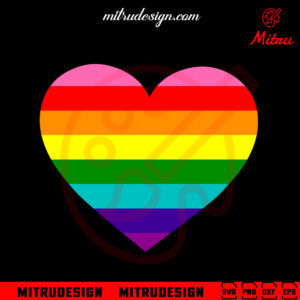 LGBT Heart SVG, Pride Month Love SVG, Rainbow Heart Flag SVG, PNG, DXF, EPS, Downloads