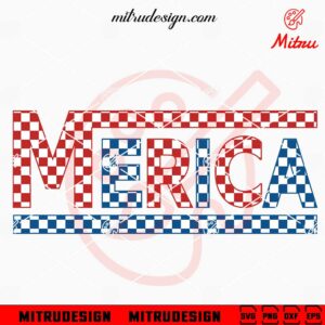 Merica Checkered SVG, Retro 4th Of July SVG, PNG, DXF, EPS, Cricut