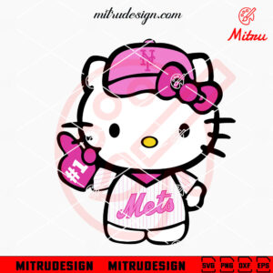Pink Hello Kitty New York Mets SVG, PNG, DXF, EPS, Instant Digital Download