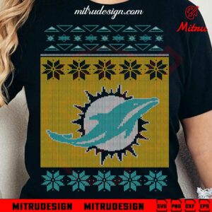 Miami Dolphins Christmas Ugly Sweater SVG, PNG, DXF, EPS, Files
