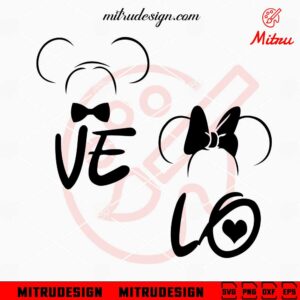 Mickey Minnie Love SVG, Wedding SVG, PNG, DXF, EPS, Cut Files