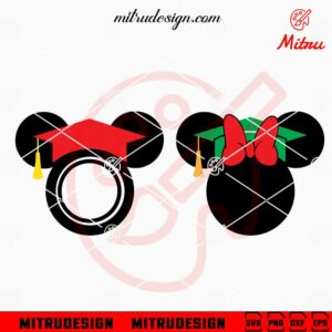 Mickey Mouse Head Graduate SVG, Graduation Cute SVG, PNG, DXF, EPS, Cut Files