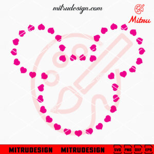 Mickey Mouse Head Outline Heart SVG, Mickey Love SVG, PNG, DXF, EPS, Cut Files