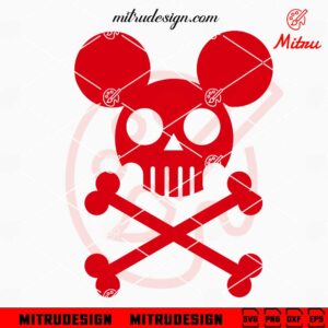 Mickey Mouse Skull And Bone SVG, Funny Mickey Halloween SVG, Cricut Files